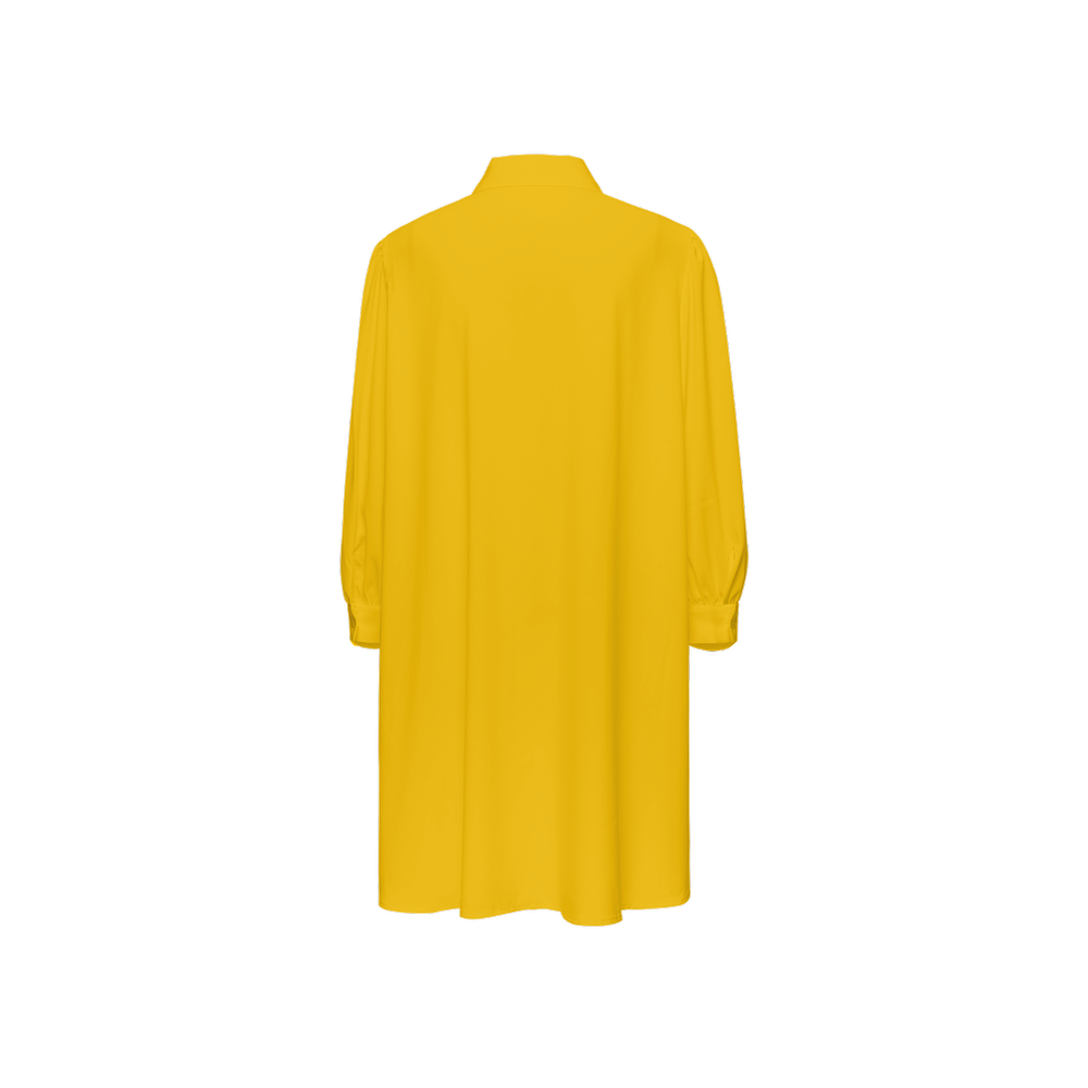 Hellen Long-Sleeve Hem Shirt Silky-like Elegance