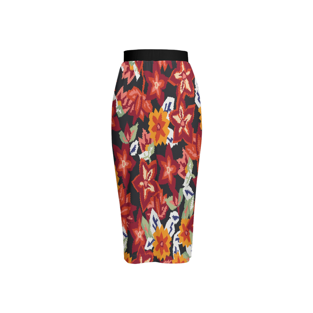 Laira Back Split Pencil Skirt-Heavy Knit
