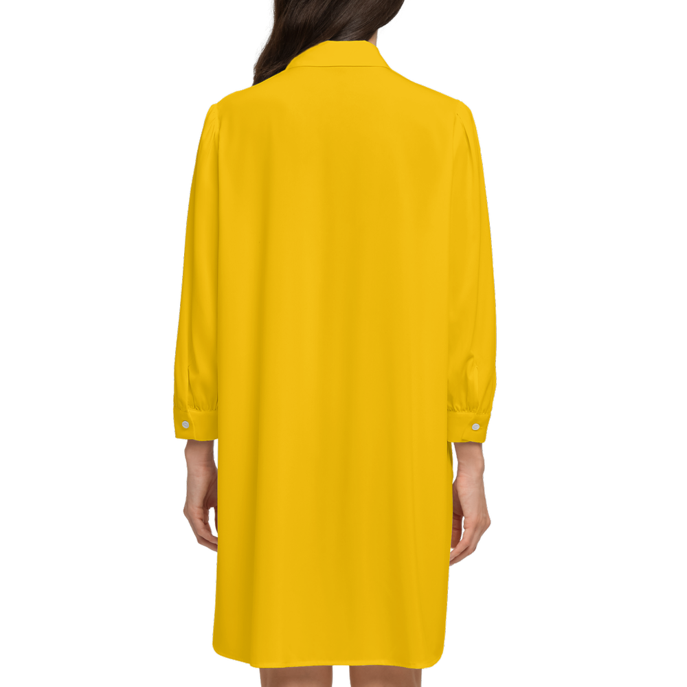 Hellen Long-Sleeve Hem Shirt Silky-like Elegance