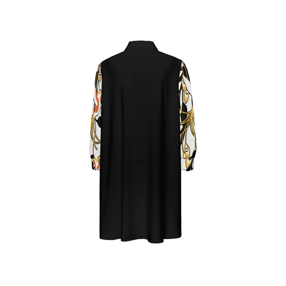 Larissa Long-Sleeve Hem Shirt Silky-like Elegance