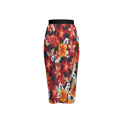 Laira Back Split Pencil Skirt-Heavy Knit