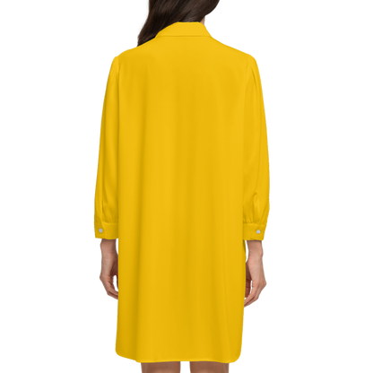 Hellen Long-Sleeve Hem Shirt Silky-like Elegance
