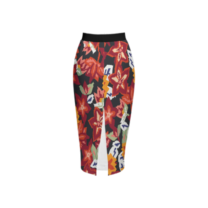 Laira Back Split Pencil Skirt-Heavy Knit